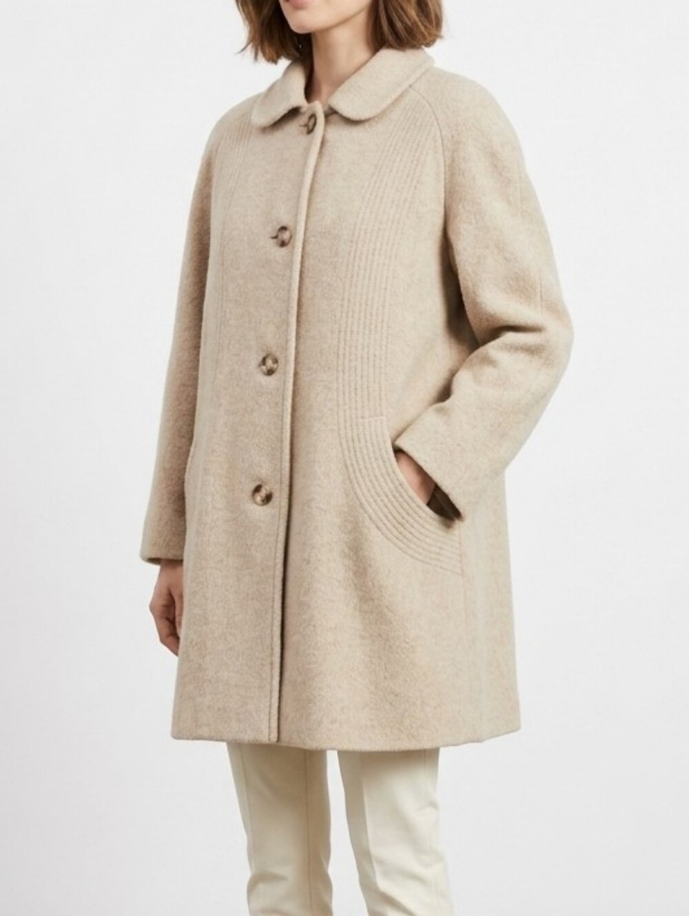 Cabin Creek Vintage Wool Blend Cocoon Coat 14 Tan Camel
